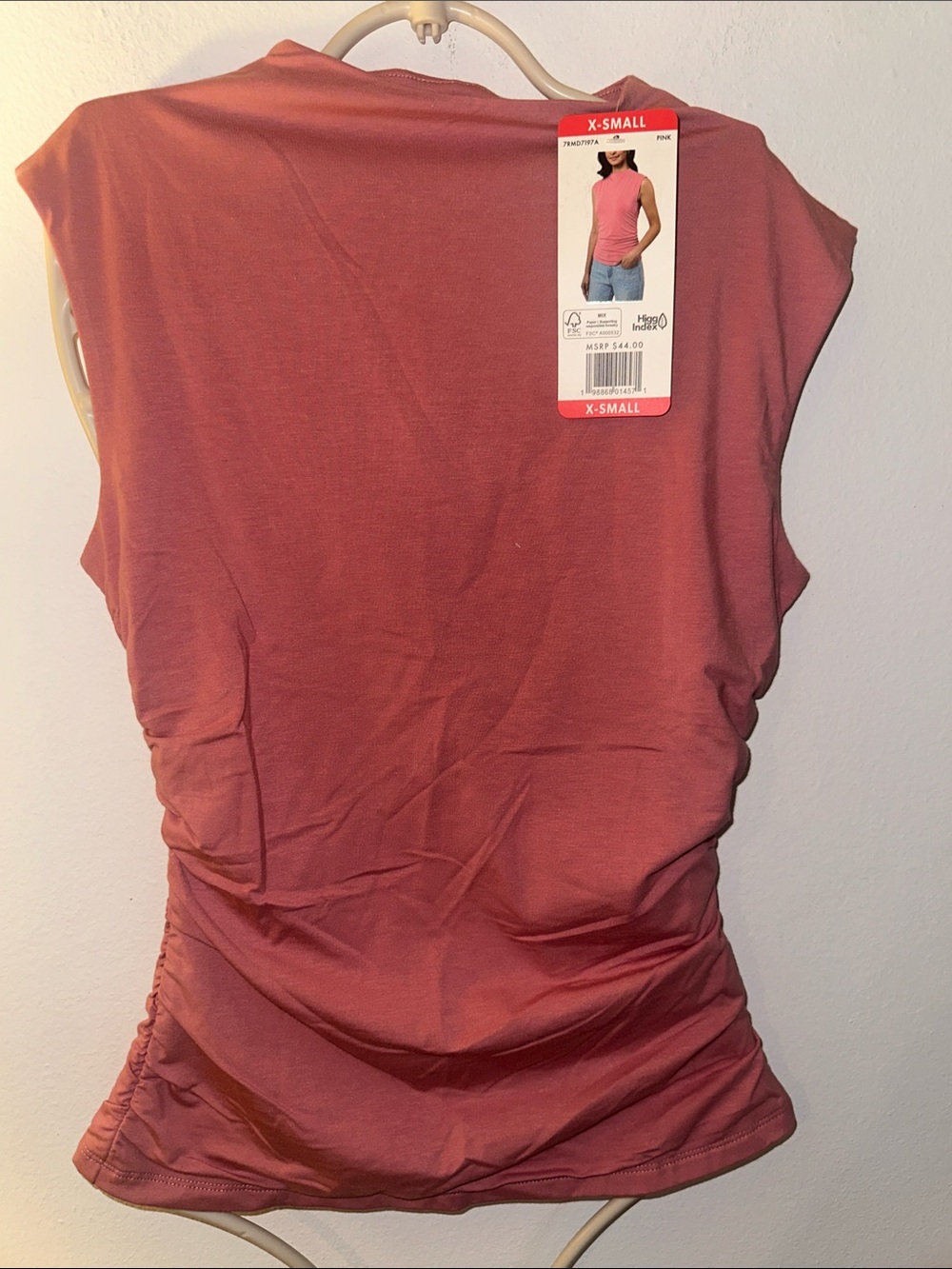 Rebecca Minkoff Rose Pink Ruched Side Tank